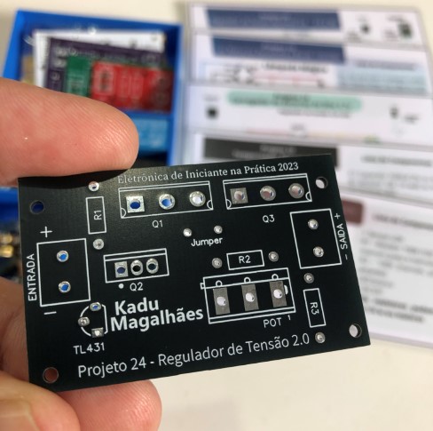 placa do projet 24 - Regulador de tensão ajustável com TL431