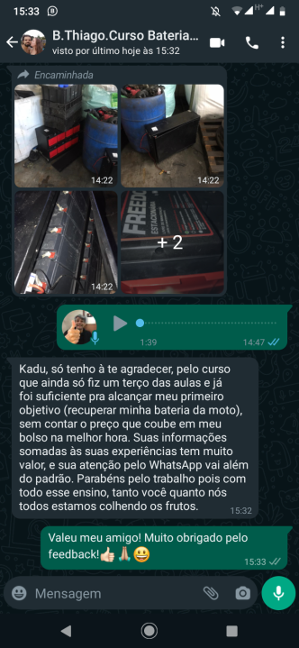 Depoimento Thiago curso Baterias