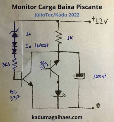 monitor carga baixa piscante